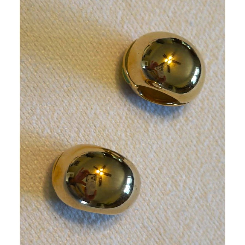 Erwin Pearl Vintage 80s Mosaic Enamel Huggie Hoop Earrings Gold Tone Multi Color - Picture 8 of 10